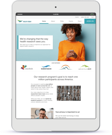 Configurable outreach website