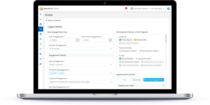 Participant profile and diversity dashboards